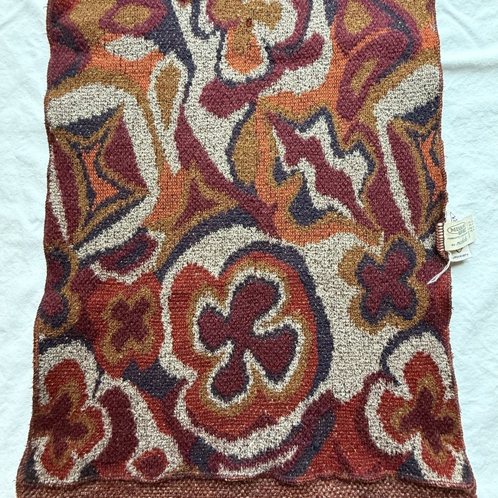 Vintage Missoni Sport‎ Scarf Reversible Abstract Floral Linen Blend (Flaw) 65x15 - Picture 6 of 16